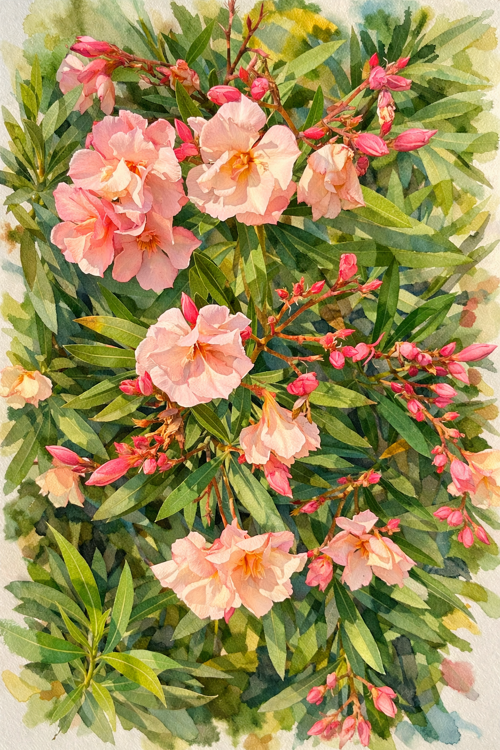 #048 Soft Pink Oleander Wall Art Print | Botanical Wall Decoration