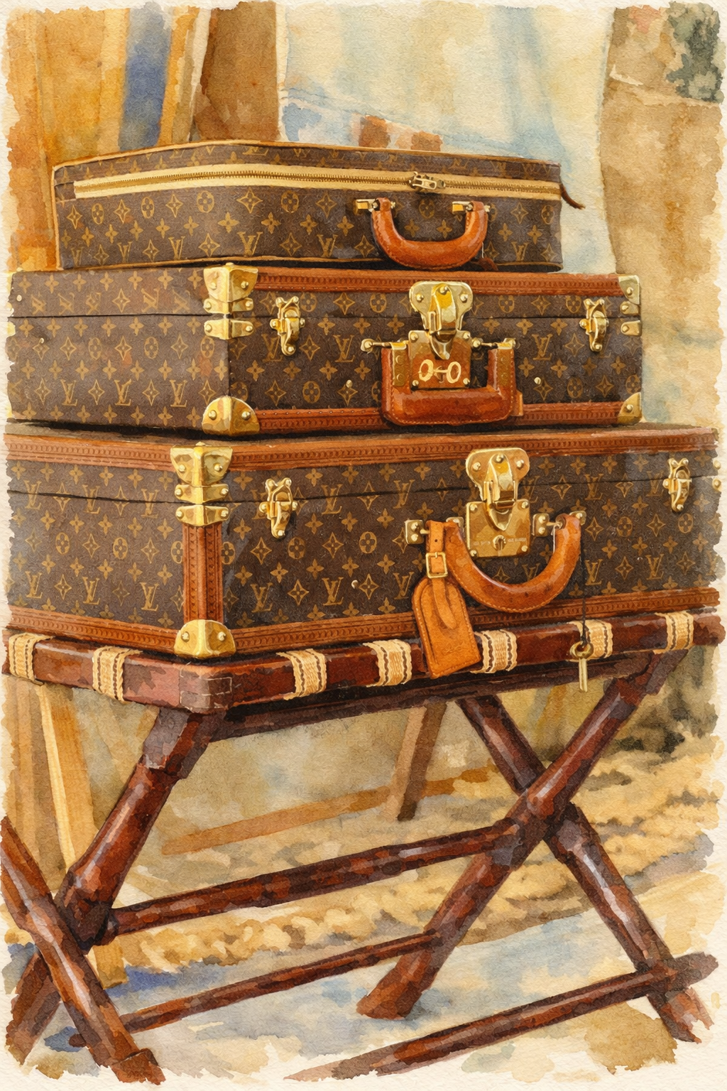 #047 Saint Tropez Wall Art Print - Luxury Vintage Travel Trunks