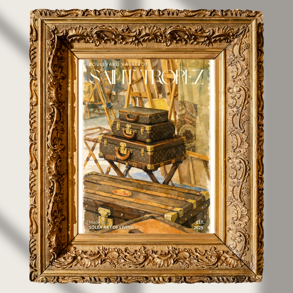 #046 Saint Tropez Wall Art Print - Vintage French Suitcases