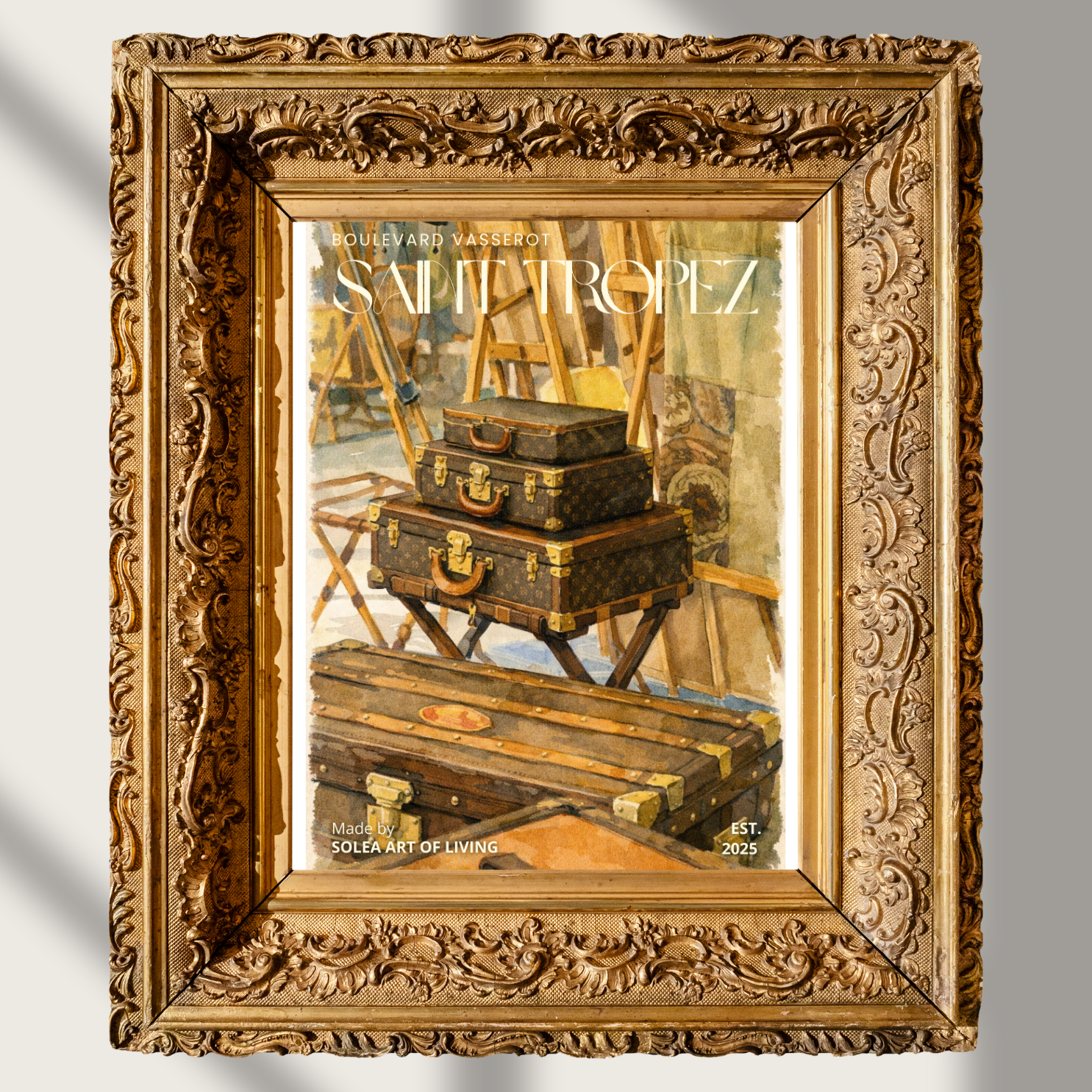 #046 Saint Tropez Wall Art Print - Vintage French Suitcases