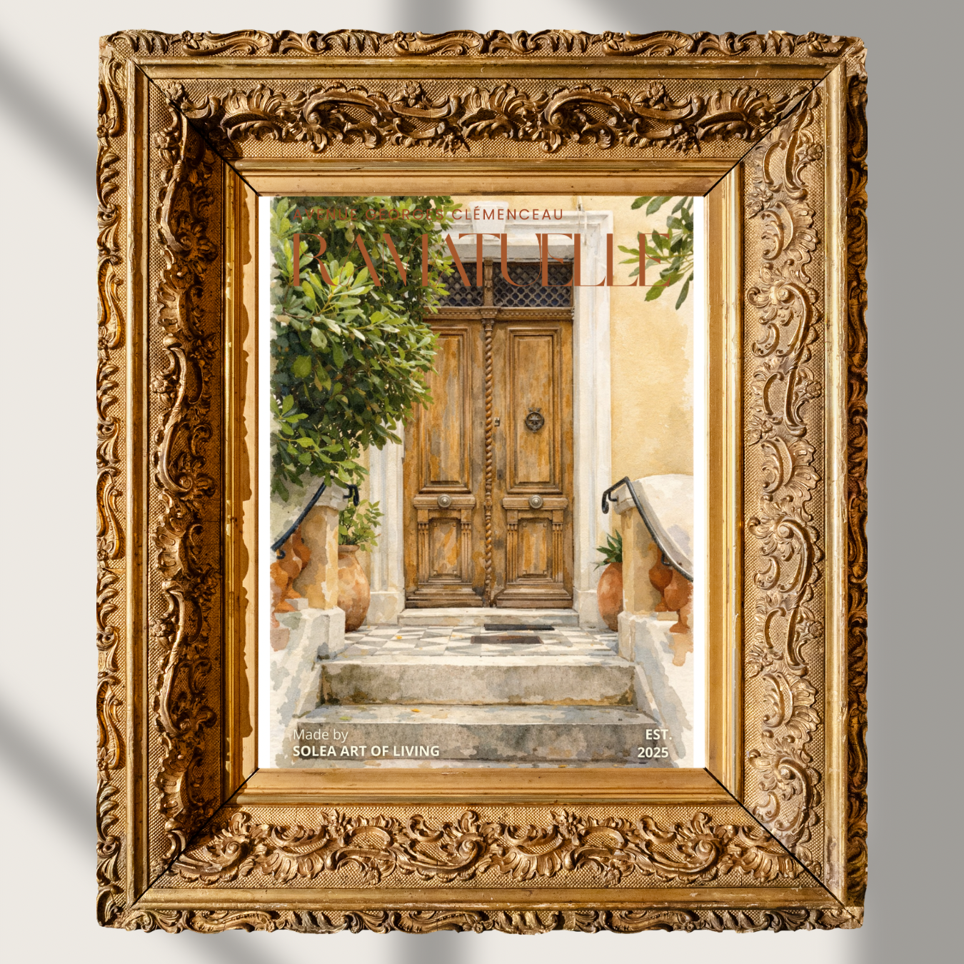#040 Ramatuelle Wall Art Print - Mediterranean Wooden Door