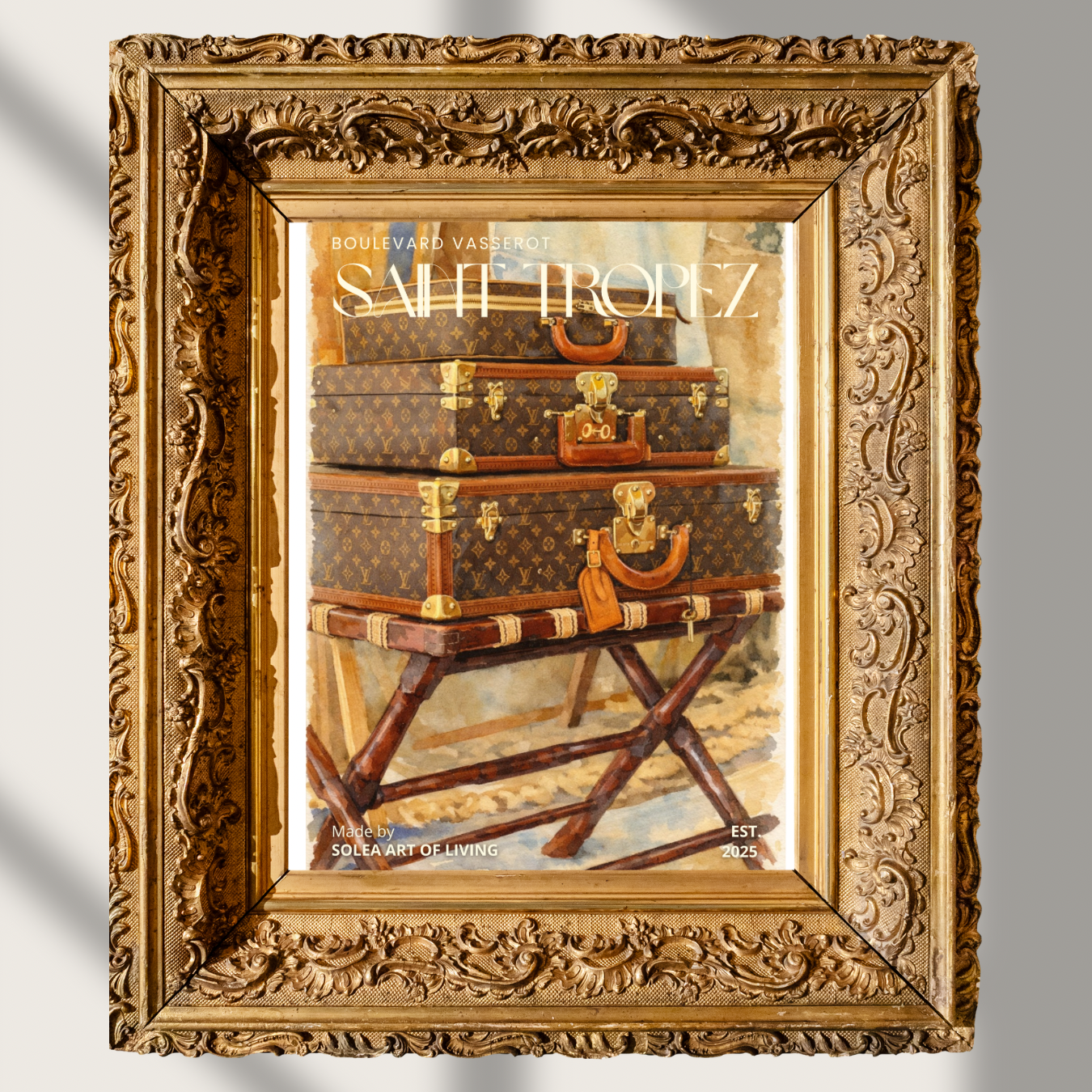 #047 Saint Tropez Wall Art Print - Luxury Vintage Travel Trunks