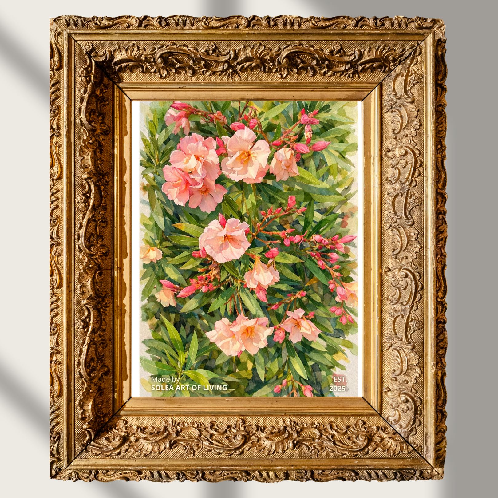 #048 Soft Pink Oleander Wall Art Print | Botanical Wall Decoration