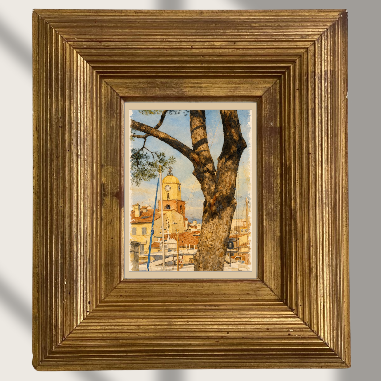 #034 Saint Tropez Wall Art Print - Quai Hippolyte Bouchard Art Print | French Riviera Wall Art